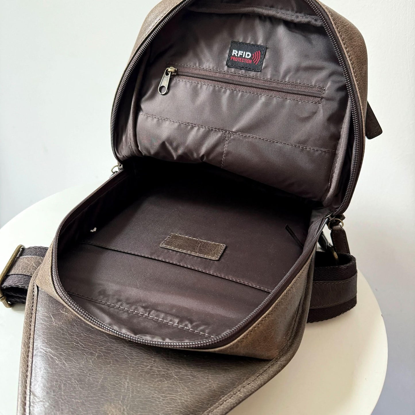 Full-Grain Crazy Horse Leather Sling Bag – Rugged Style, Two-Way Carry MiamiLeathers.com