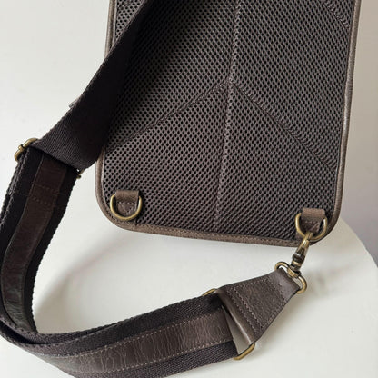 Full-Grain Crazy Horse Leather Sling Bag – Rugged Style, Two-Way Carry MiamiLeathers.com