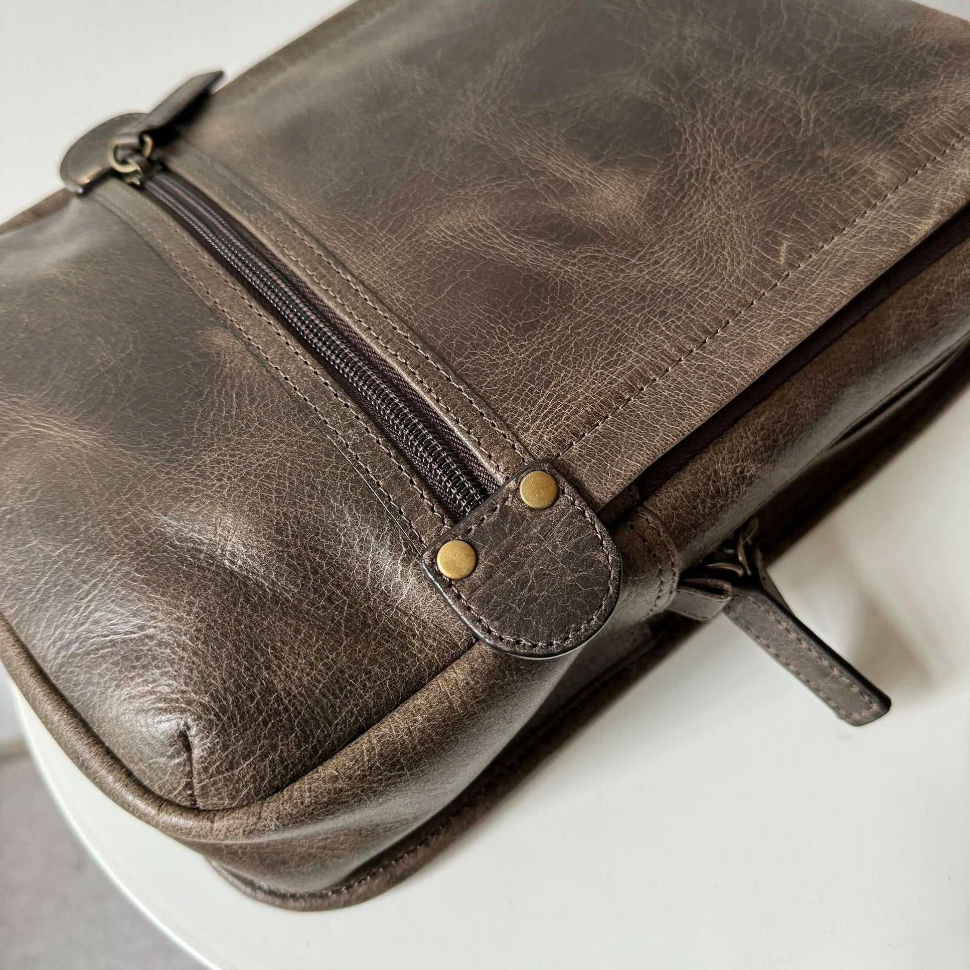 Full-Grain Crazy Horse Leather Sling Bag – Rugged Style, Two-Way Carry MiamiLeathers.com