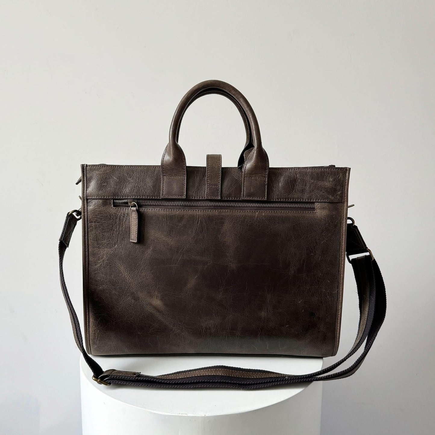 Full-Grain Crazy Horse Leather Briefcase MiamiLeathers.com