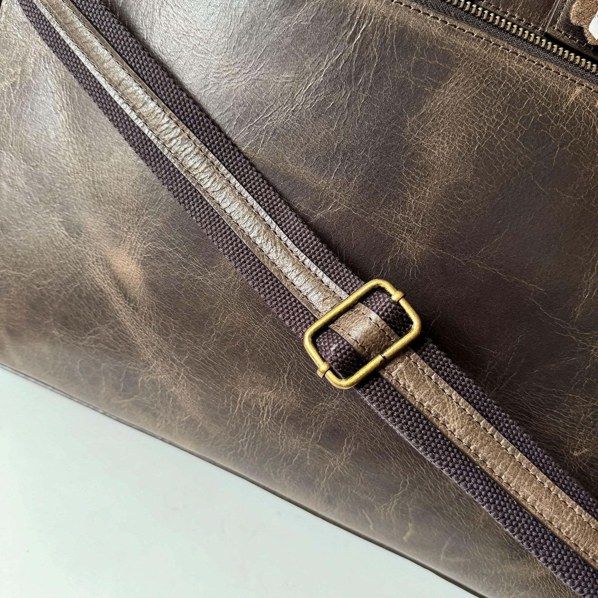 Full-Grain Crazy Horse Leather Briefcase MiamiLeathers.com