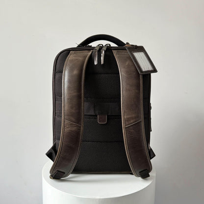 Crazy Horse Full-Grain Leather Laptop Backpack – Premium, Rugged & Stylish MiamiLeathers.com