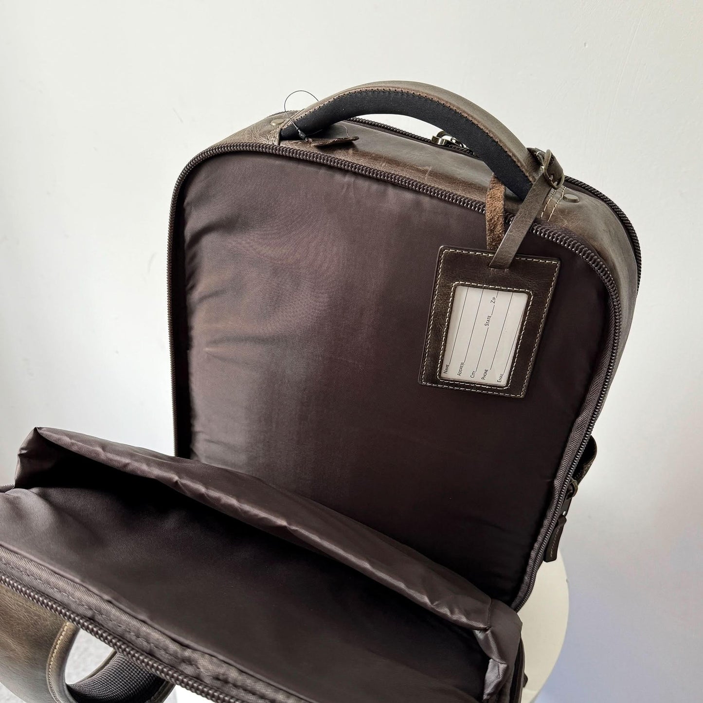 Crazy Horse Full-Grain Leather Laptop Backpack – Premium, Rugged & Stylish MiamiLeathers.com