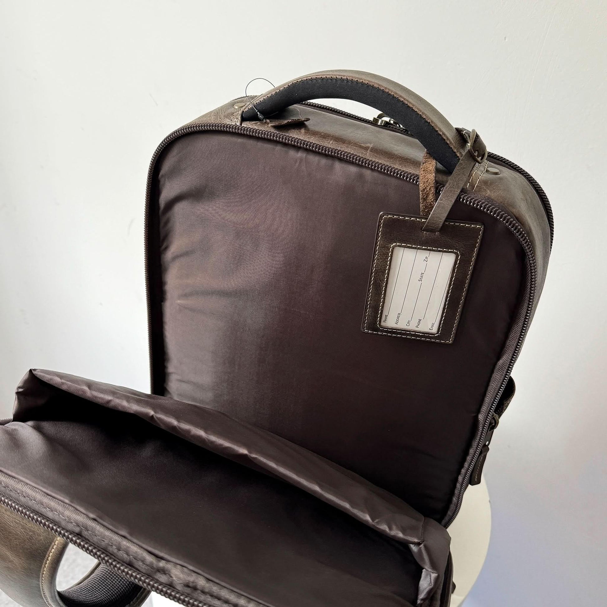 Crazy Horse Full-Grain Leather Laptop Backpack – Premium, Rugged & Stylish MiamiLeathers.com