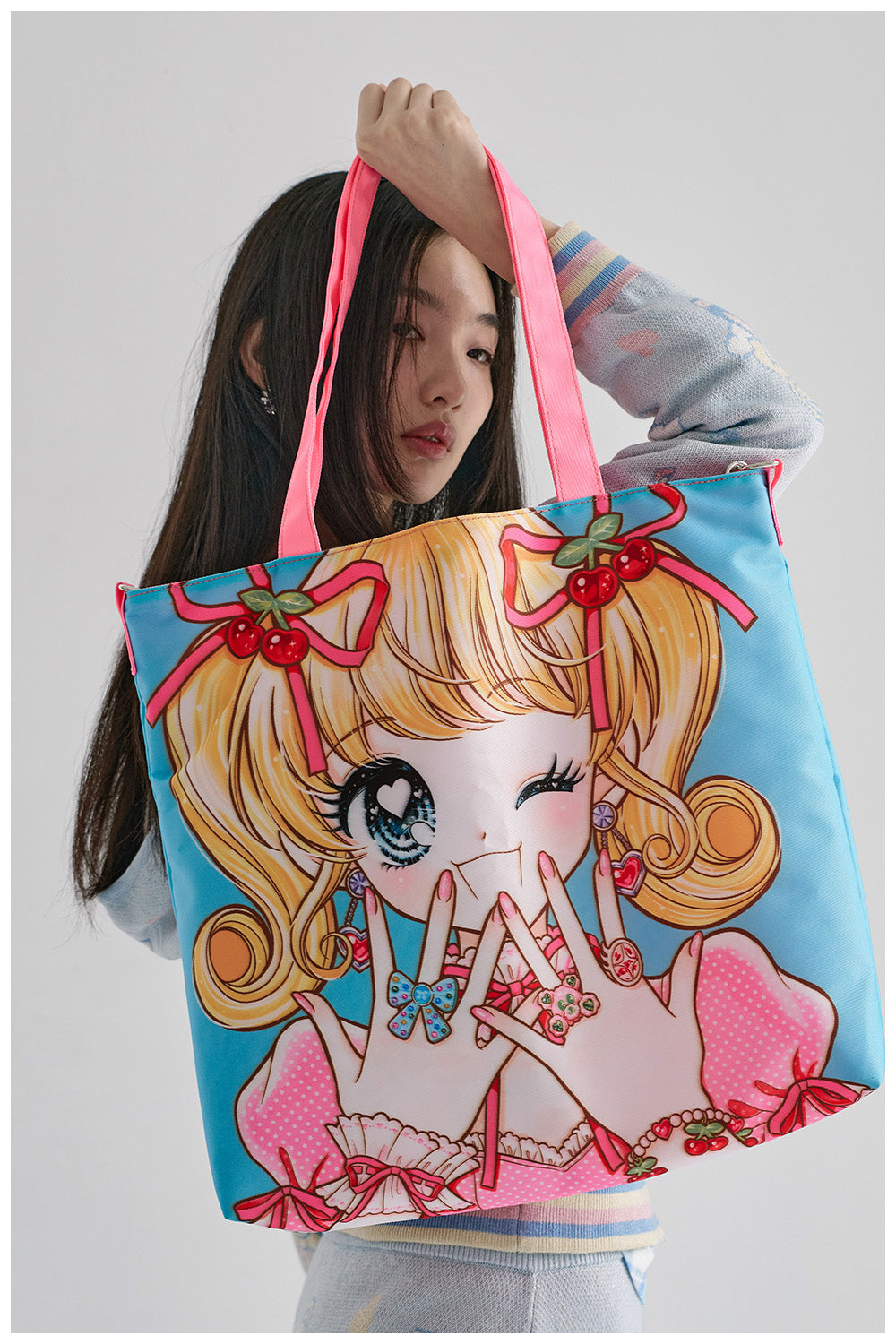 Sweet Anime Girl Printed Tote Bag - Wolvess