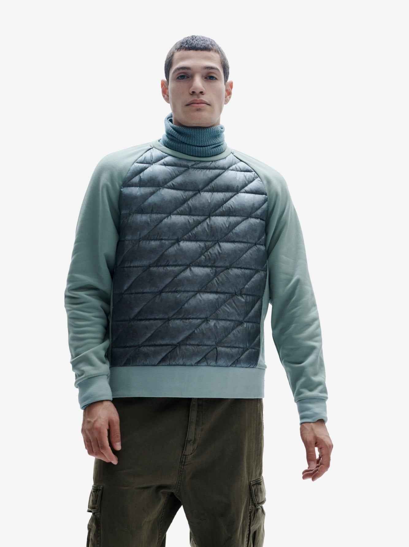 Down Crew Sweater - Slate Gray