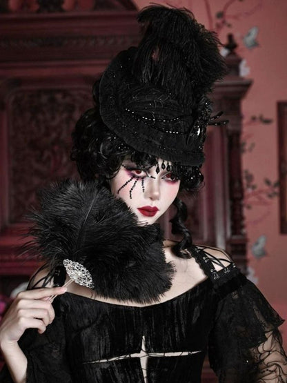 Spider Lace Halloween Flat Hat - Wolvess