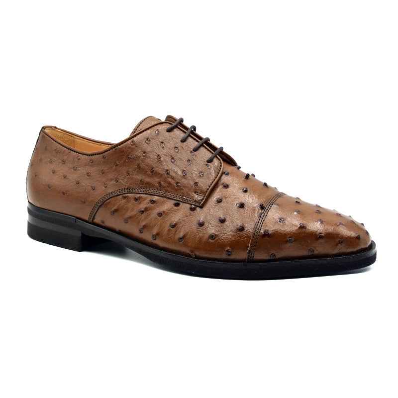 23-538-BDY ANDREA Ostrich Quill Lace Up, Brandy Zelli Italia
