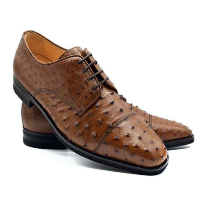23-538-BDY ANDREA Ostrich Quill Lace Up, Brandy Zelli Italia