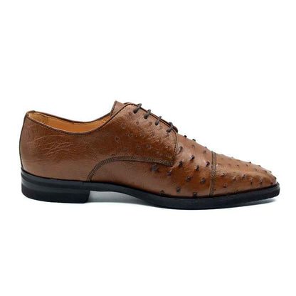 23-538-BDY ANDREA Ostrich Quill Lace Up, Brandy Zelli Italia