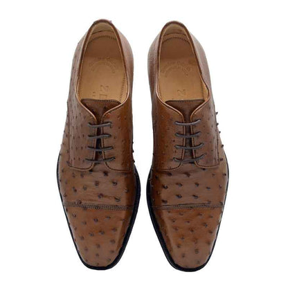 23-538-BDY ANDREA Ostrich Quill Lace Up, Brandy Zelli Italia
