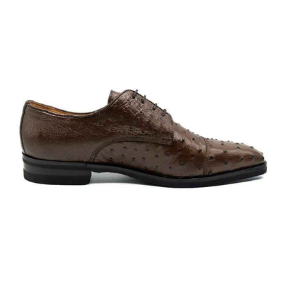 23-538-BRN ANDREA Ostrich Quill Lace Up, Brown Zelli Italia