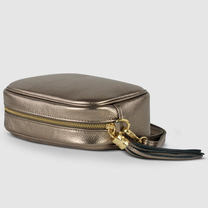 Italian Genuine Metallic Calf Leather Crossbody Bag 231302 TAKEASY