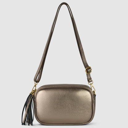 Italian Genuine Metallic Calf Leather Crossbody Bag 231302 TAKEASY