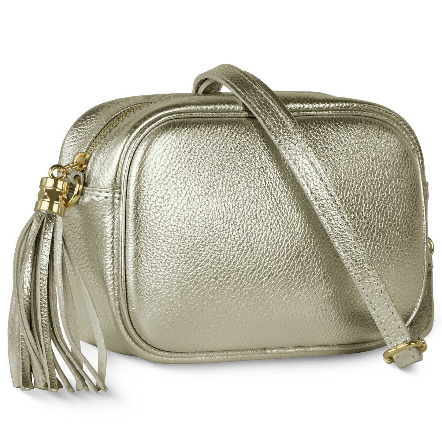 Italian Genuine Metallic Calf Leather Crossbody Bag 231302 TAKEASY