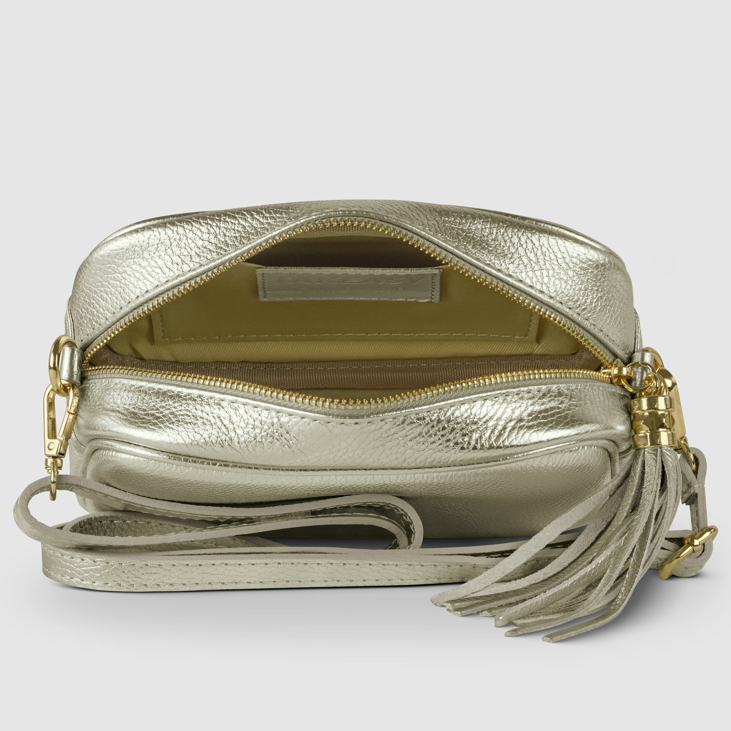 Italian Genuine Metallic Calf Leather Crossbody Bag 231302 TAKEASY