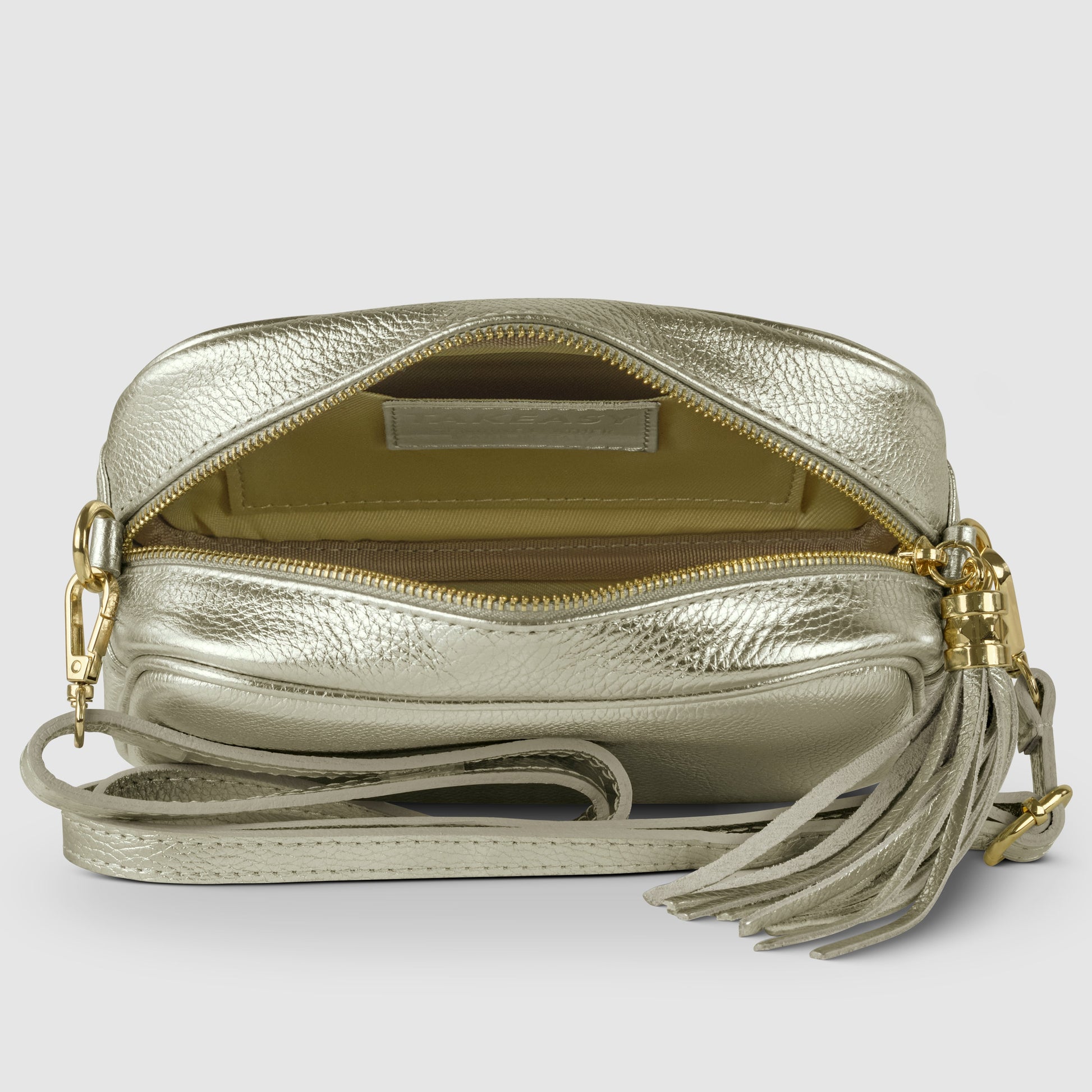 Italian Genuine Metallic Calf Leather Crossbody Bag 231302 TAKEASY