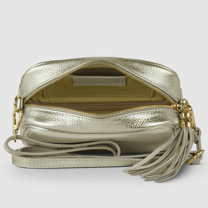 Italian Genuine Metallic Calf Leather Crossbody Bag 231302 TAKEASY