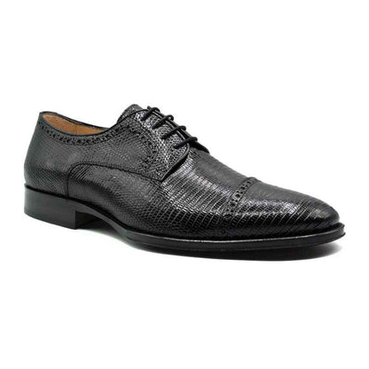 24-526-BLK GIOVANNI Teju Lizard Lace Up, Black Zelli Italia