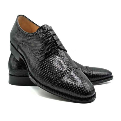 24-526-BLK GIOVANNI Teju Lizard Lace Up, Black Zelli Italia