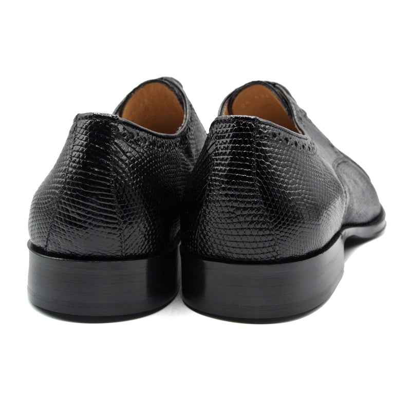 24-526-BLK GIOVANNI Teju Lizard Lace Up, Black Zelli Italia
