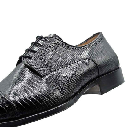 24-526-BLK GIOVANNI Teju Lizard Lace Up, Black Zelli Italia