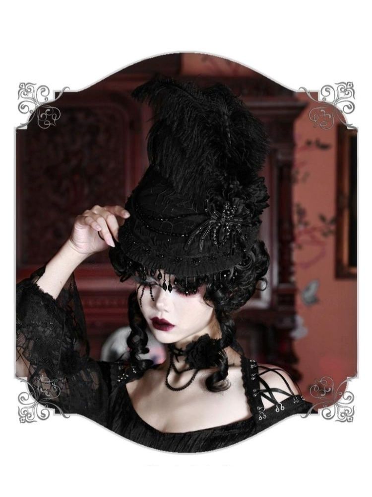 Spider Lace Halloween Flat Hat - Wolvess
