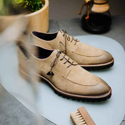 26-224-OAK CAMPO Sueded Goatskin Lace Up with Wax Finish, Oak Zelli Italia