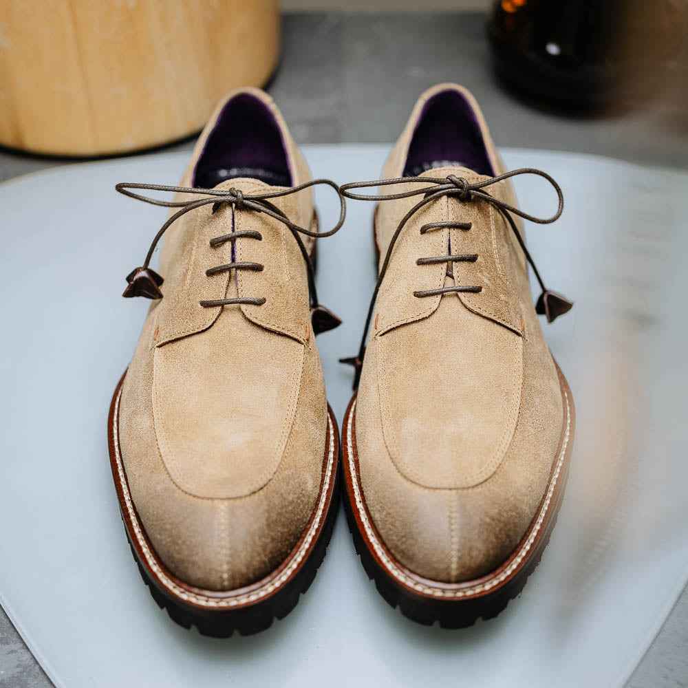26-224-OAK CAMPO Sueded Goatskin Lace Up with Wax Finish, Oak Zelli Italia
