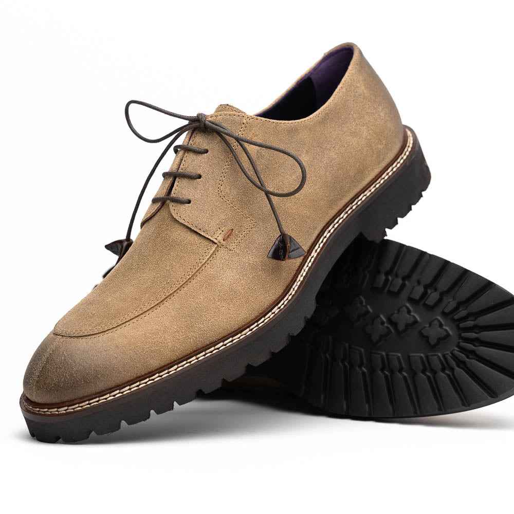 26-224-OAK CAMPO Sueded Goatskin Lace Up with Wax Finish, Oak Zelli Italia
