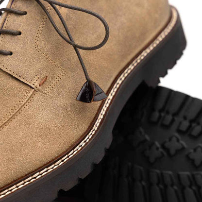 26-224-OAK CAMPO Sueded Goatskin Lace Up with Wax Finish, Oak Zelli Italia