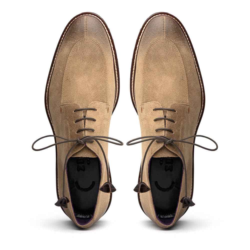 26-224-OAK CAMPO Sueded Goatskin Lace Up with Wax Finish, Oak Zelli Italia