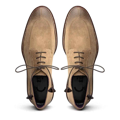 26-224-OAK CAMPO Sueded Goatskin Lace Up with Wax Finish, Oak Zelli Italia