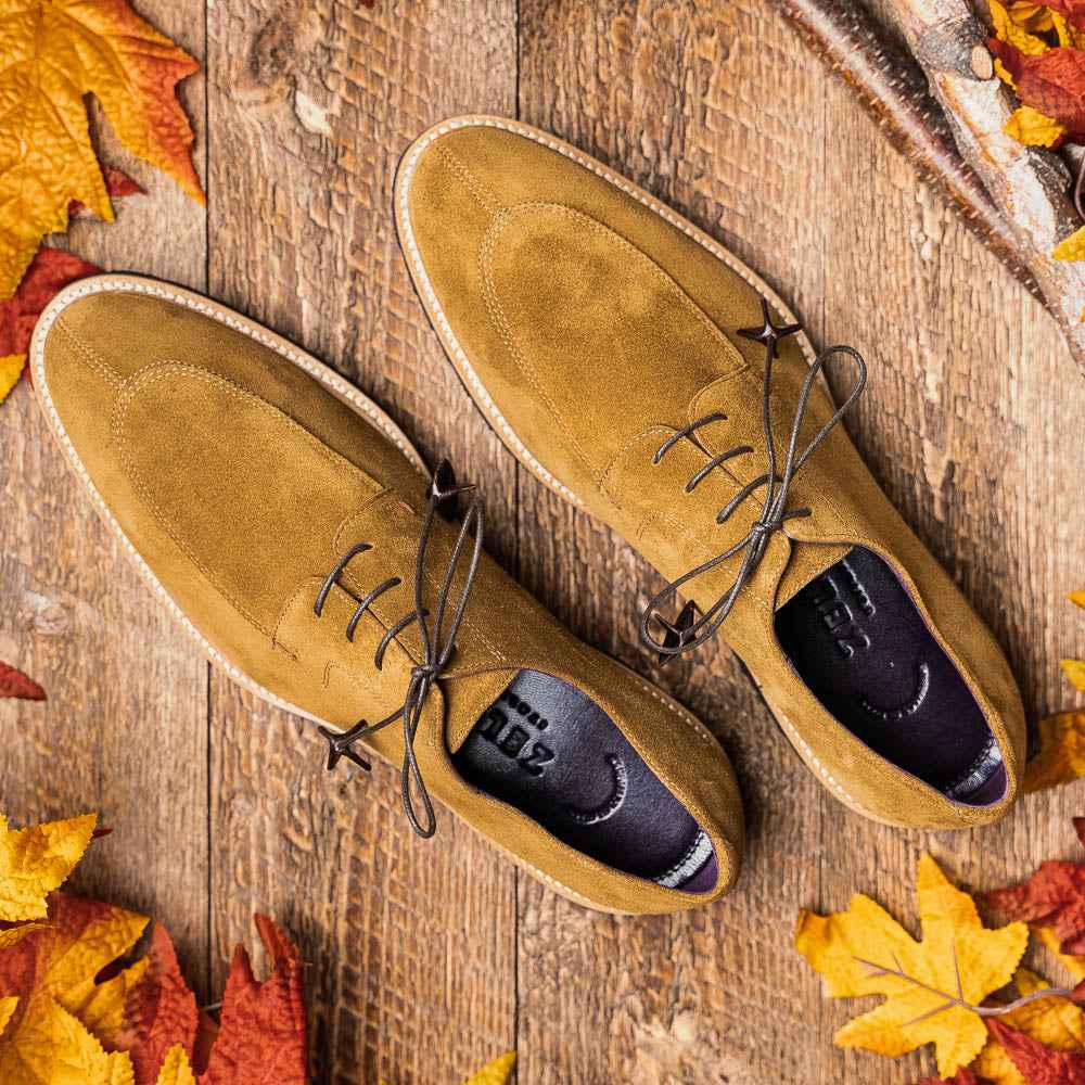 26-220-TOB CAMPO Sueded Goatskin Lace Up, Tobacco Zelli Italia