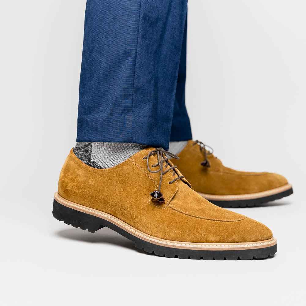 26-220-TOB CAMPO Sueded Goatskin Lace Up, Tobacco Zelli Italia