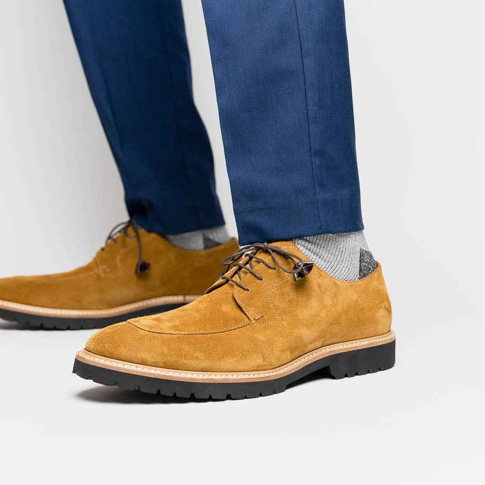 26-220-TOB CAMPO Sueded Goatskin Lace Up, Tobacco Zelli Italia