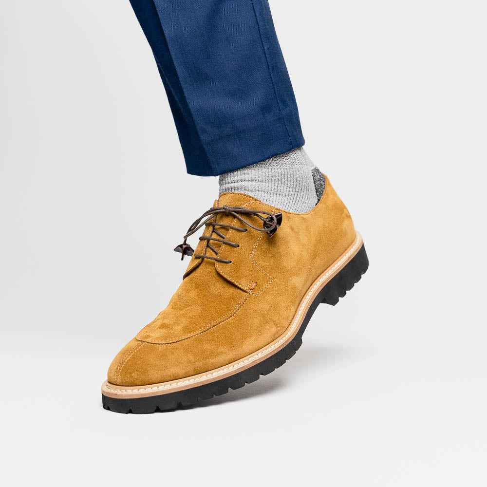 26-220-TOB CAMPO Sueded Goatskin Lace Up, Tobacco Zelli Italia