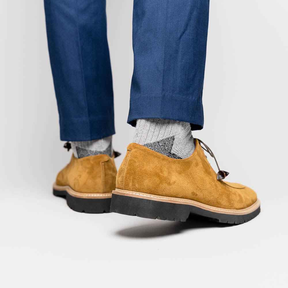 26-220-TOB CAMPO Sueded Goatskin Lace Up, Tobacco Zelli Italia