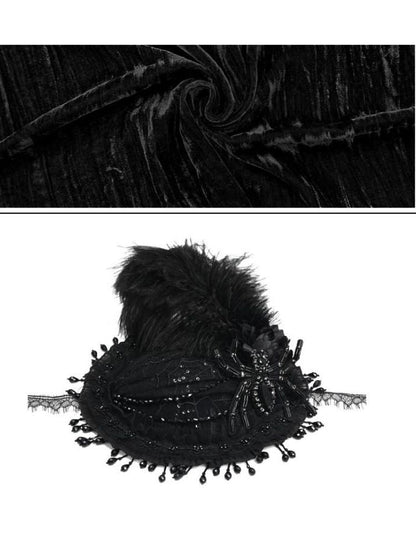 Spider Lace Halloween Flat Hat - Wolvess