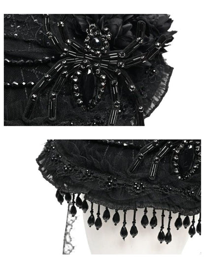 Spider Lace Halloween Flat Hat - Wolvess