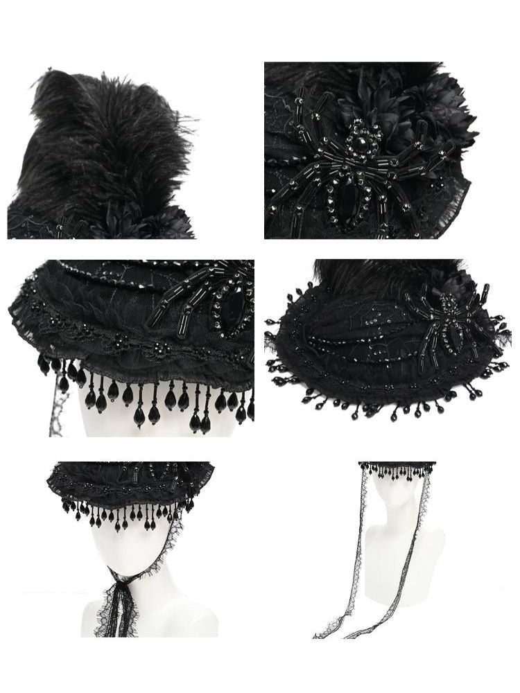 Spider Lace Halloween Flat Hat - Wolvess