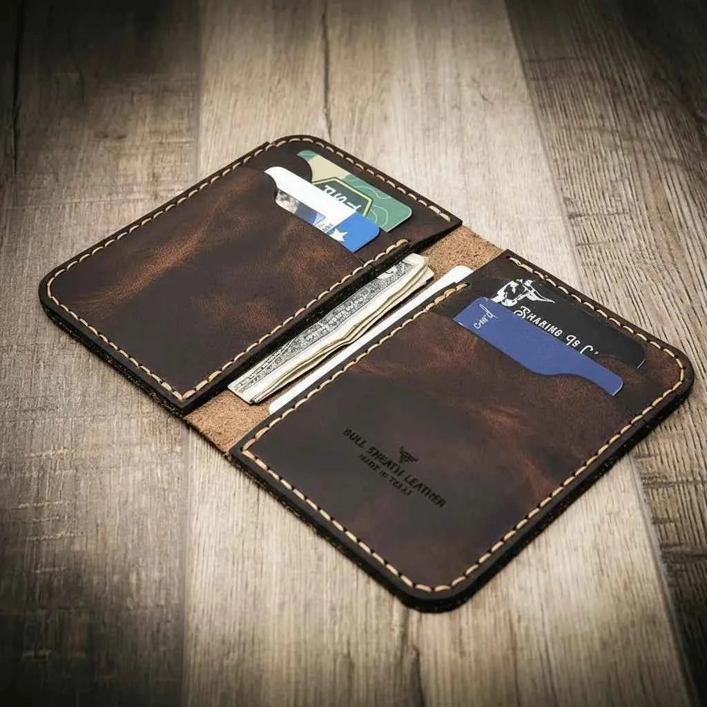 The Tyler Vertical Wallet Bull Sheath Leather
