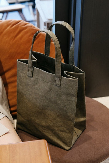 Mini Kraft Fake Paper Tote Bag - Wolvess