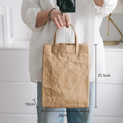Mini Kraft Fake Paper Tote Bag - Wolvess