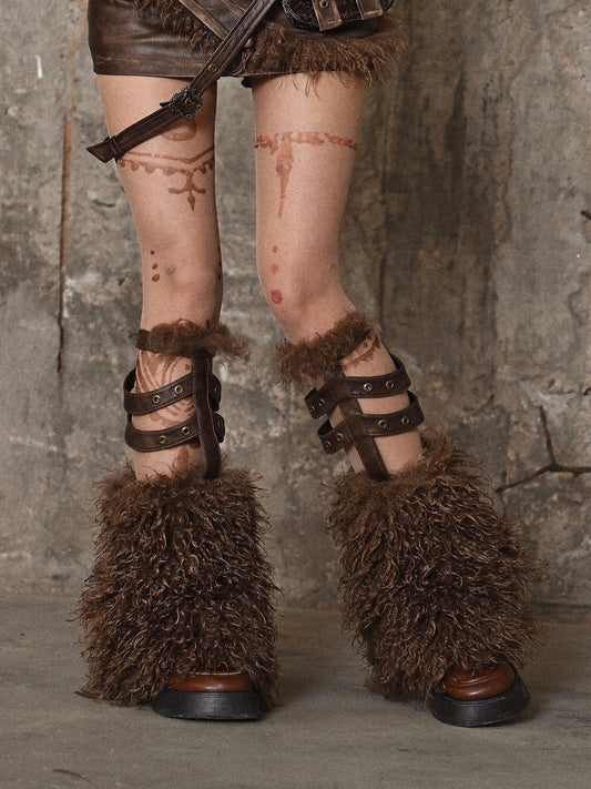 Faux Fur Leg Warmers - Wolvess