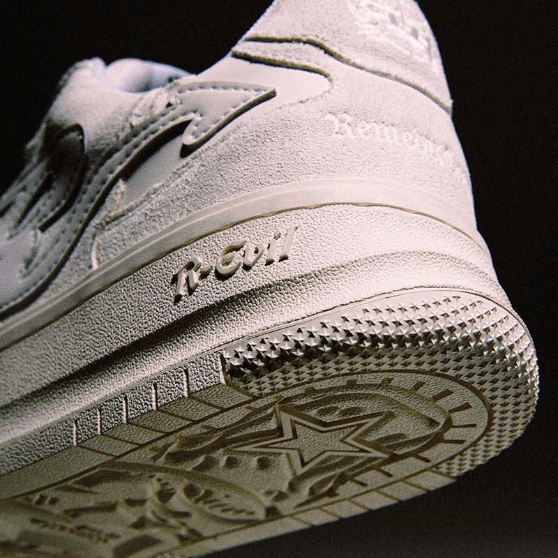 Pattern Platform Sneakers Triple White - Wolvess