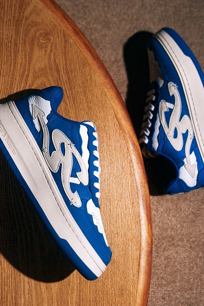 Lightning Platform Sneakers Blue White - Wolvess