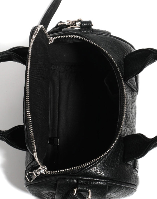Black Mini Barrel Crossbody Bag - Wolvess