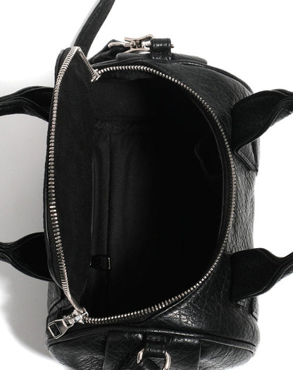 Black Mini Barrel Crossbody Bag - Wolvess