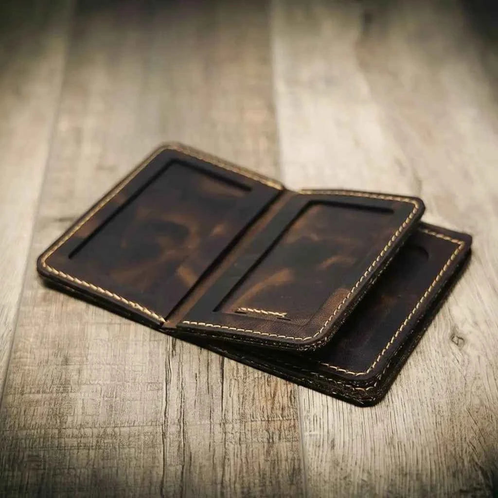 Federal Badge Wallet Small - Walnut Bull Sheath Leather
